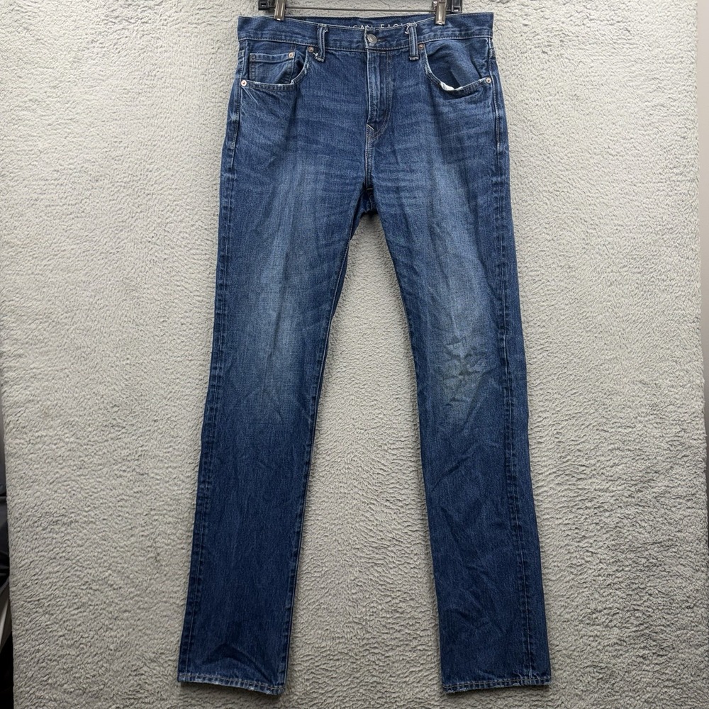 American Eagle Jeans Mens 32x36 Blue Original Fit Straight Leg Casual Cotton Y2K